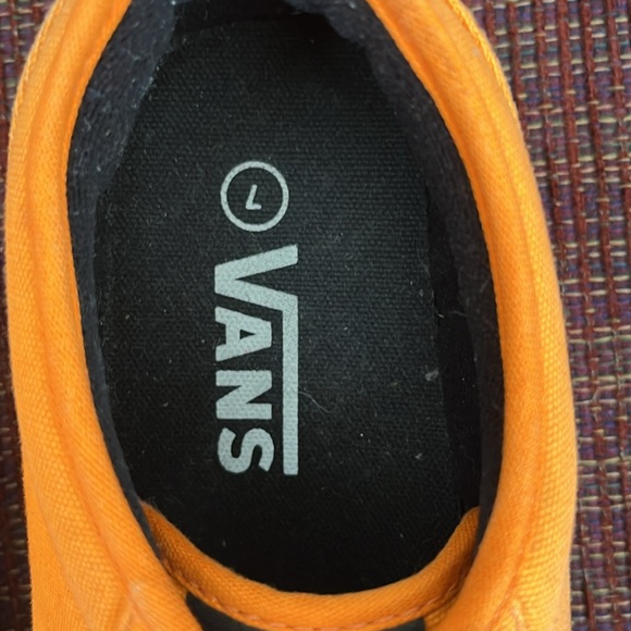 Orange vans, size 7, with black strings!  Perfect with jeans, shorts, dresses! - Picture 5 of 6